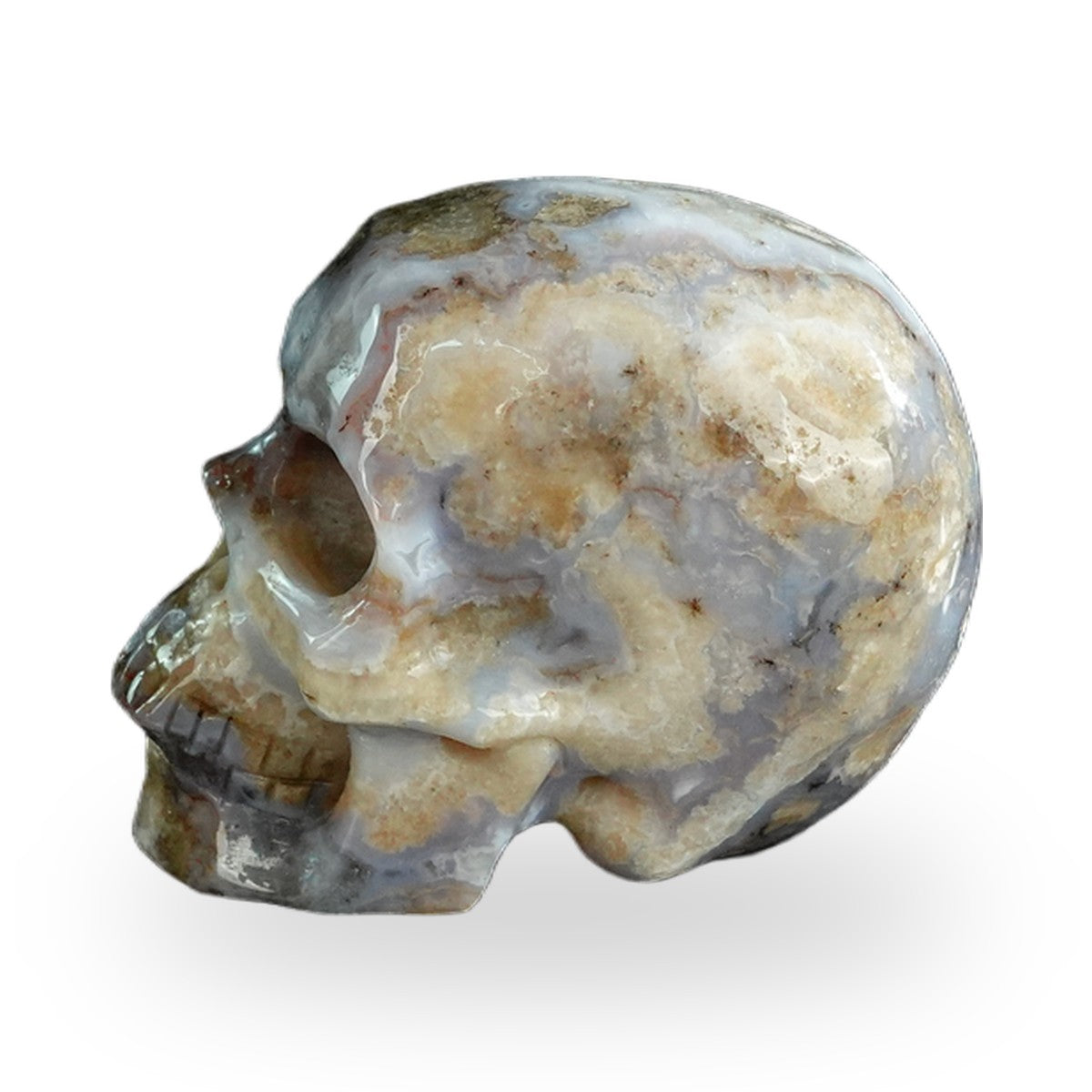 Blue Flower Agate crystal skull 2.2" SKH20BF06 photo 6
