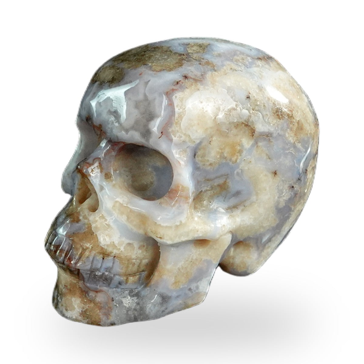 Blue Flower Agate crystal skull 2.2" SKH20BF06 photo 7