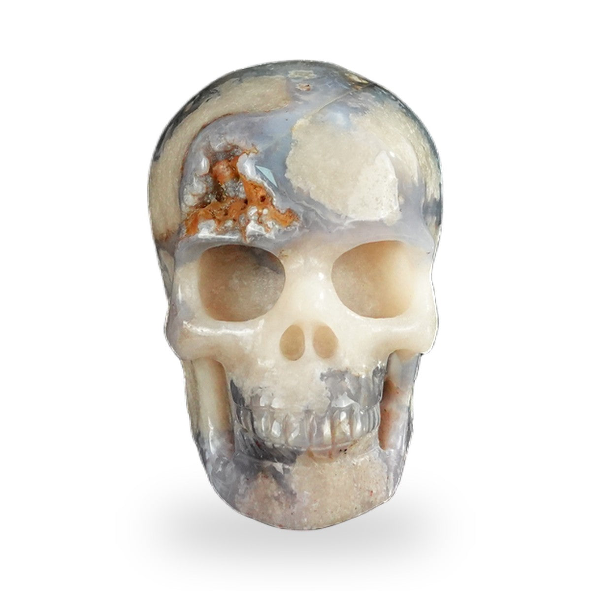 Blue Flower Agate crystal skull 2.2" SKH20BF07 photo 1