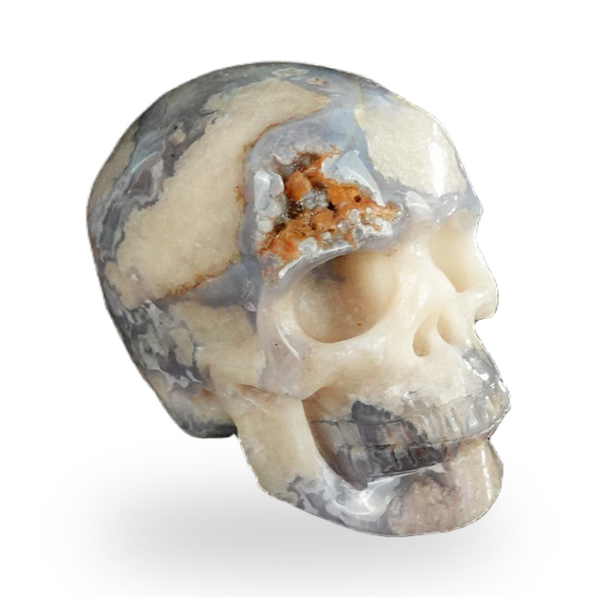 Blue Flower Agate crystal skull 2.2" SKH20BF07 photo 4