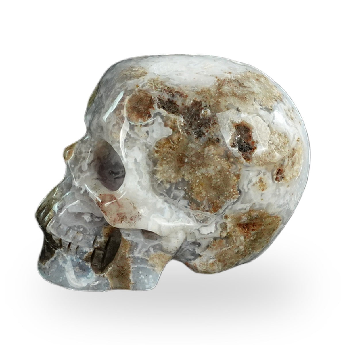 Blue Flower Agate crystal skull 2.2" SKH20BF08 photo 6