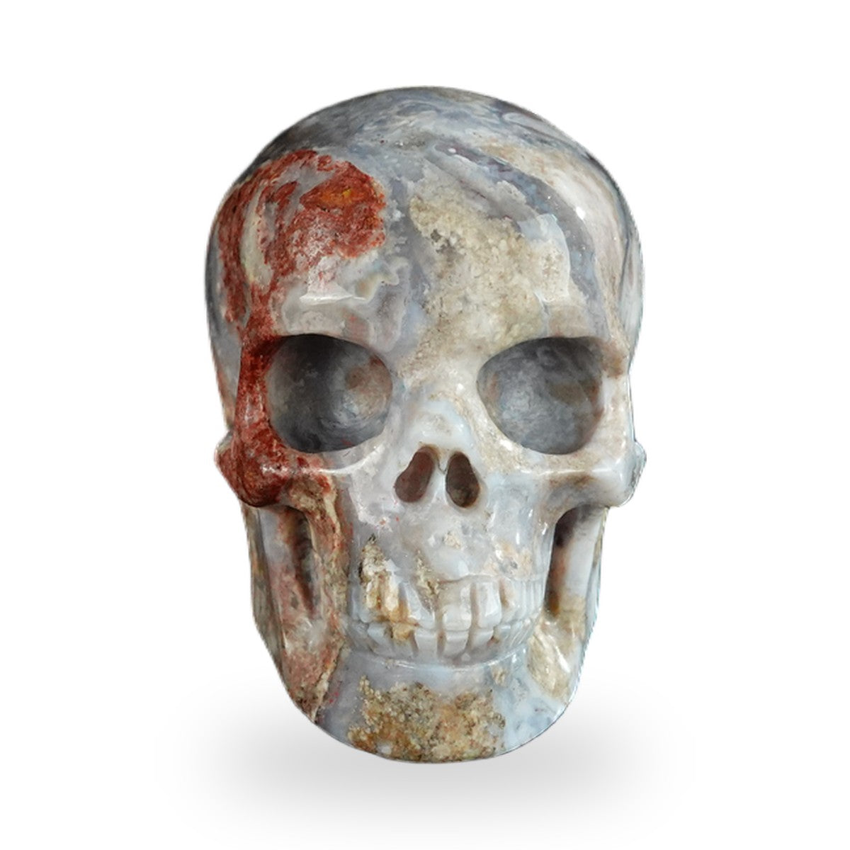 Blue Flower Agate crystal skull 2.2" SKH20BF16 photo 1