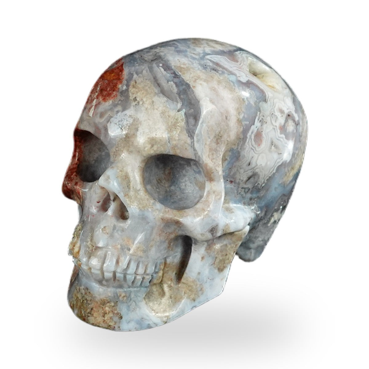 Blue Flower Agate crystal skull 2.2" SKH20BF16 photo 8