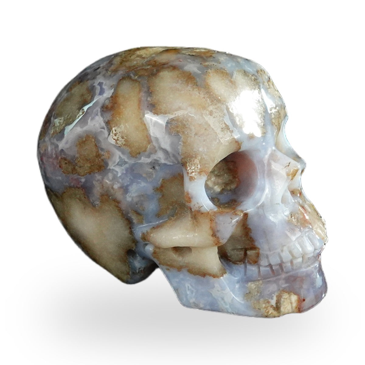Blue Flower Agate crystal skull 2.2" SKH20BF19 photo 4