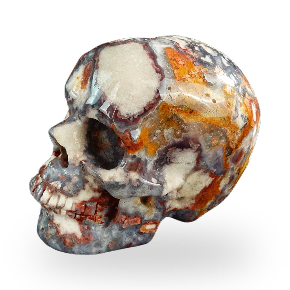Blue Flower Agate crystal skull 3" SKH30BF06 photo 7