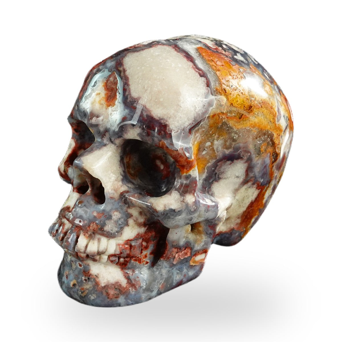 Blue Flower Agate crystal skull 3" SKH30BF06 photo 8