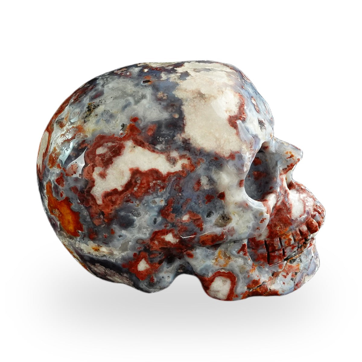Blue Flower Agate crystal skull 3" SKH30BF07 photo 4