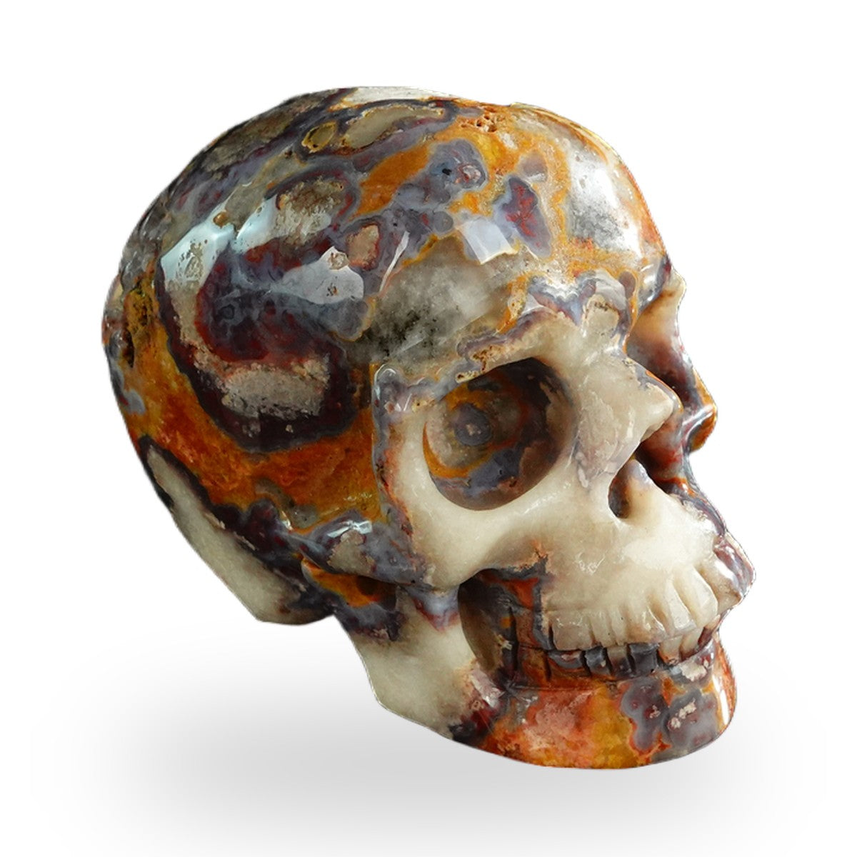 Blue Flower Agate crystal skull 3" SKH30BF08 photo 3