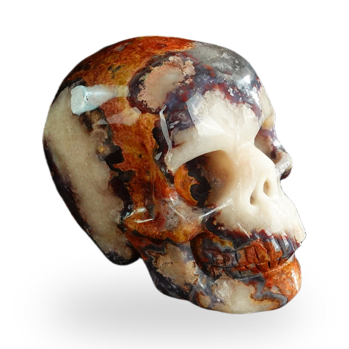 Blue Flower Agate crystal skull 3" SKH30BF12 photo 3