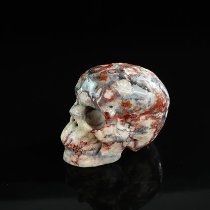 Blue Flower Agate crystal skull 3" SKH30BF13 photo 7