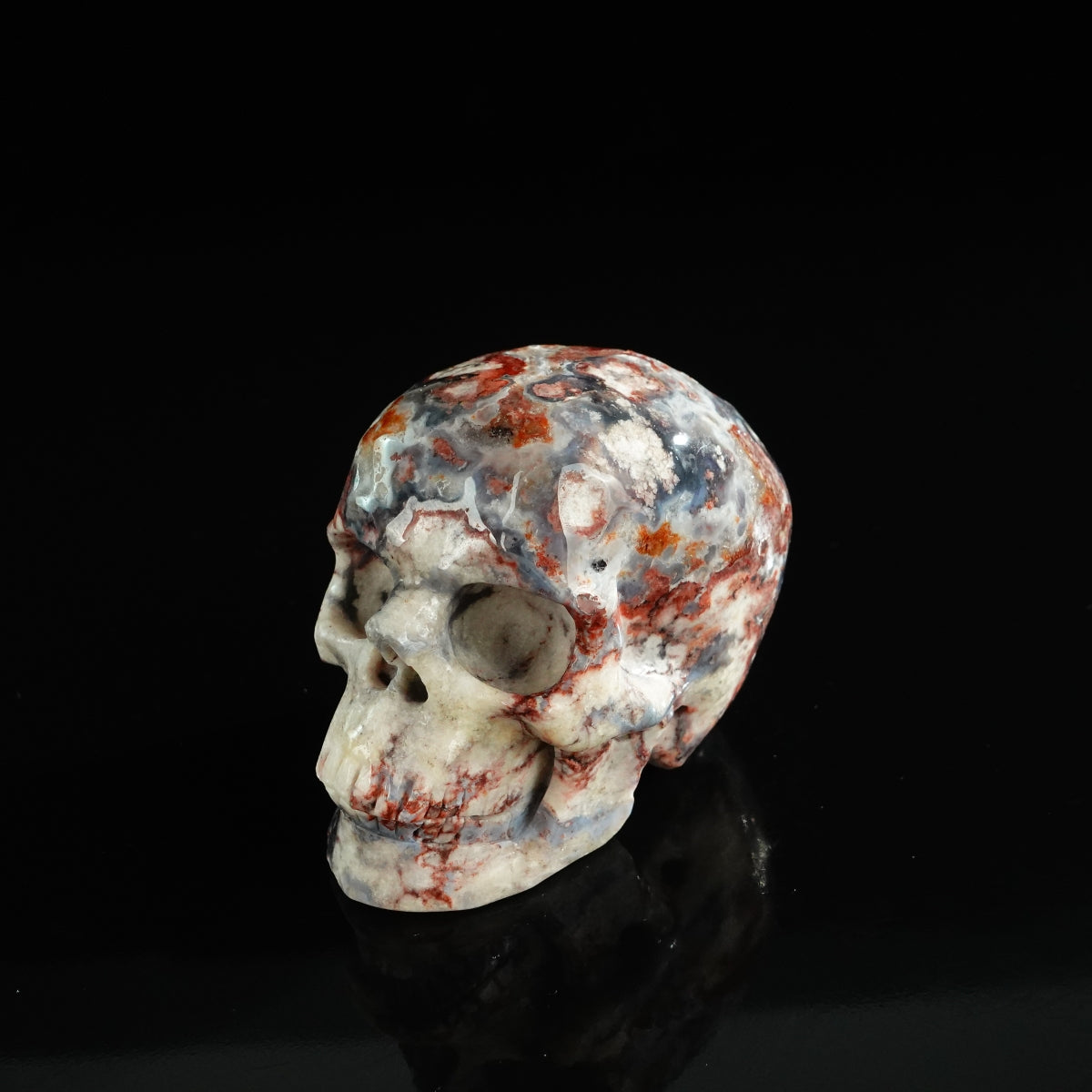 Blue Flower Agate crystal skull 3" SKH30BF13 photo 8