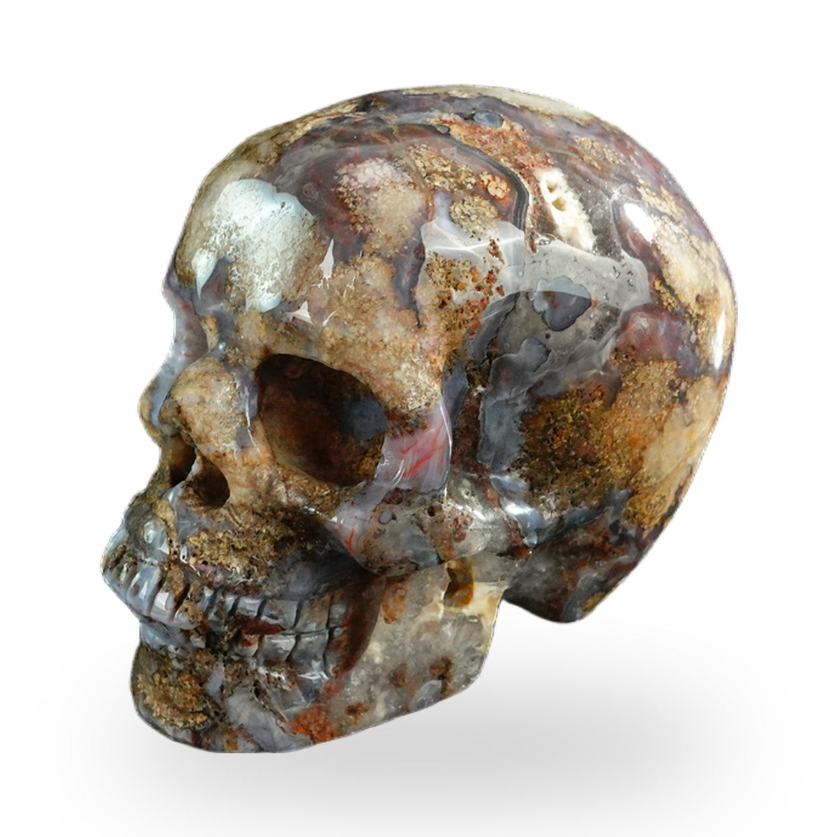 Blue Flower Agate crystal skull 3" SKH30BF14 photo 7