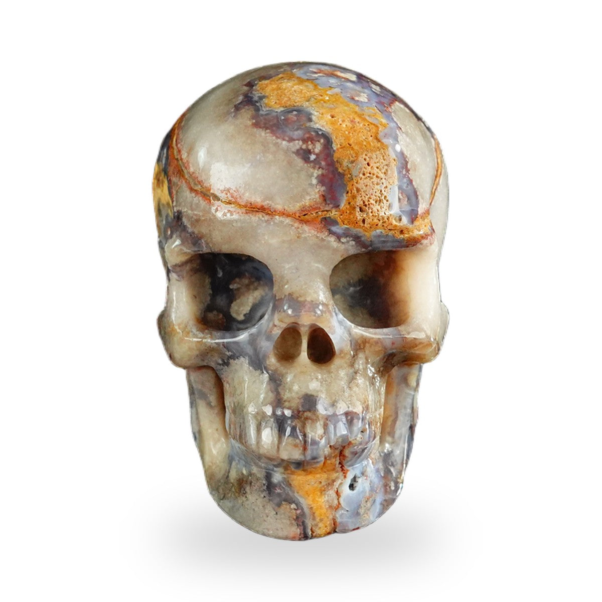 Blue Flower Agate crystal skull 3" SKH30BF15 photo 1