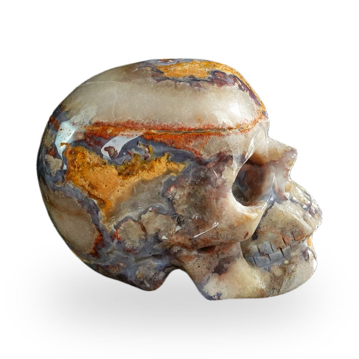 Blue Flower Agate crystal skull 3" SKH30BF15 photo 4