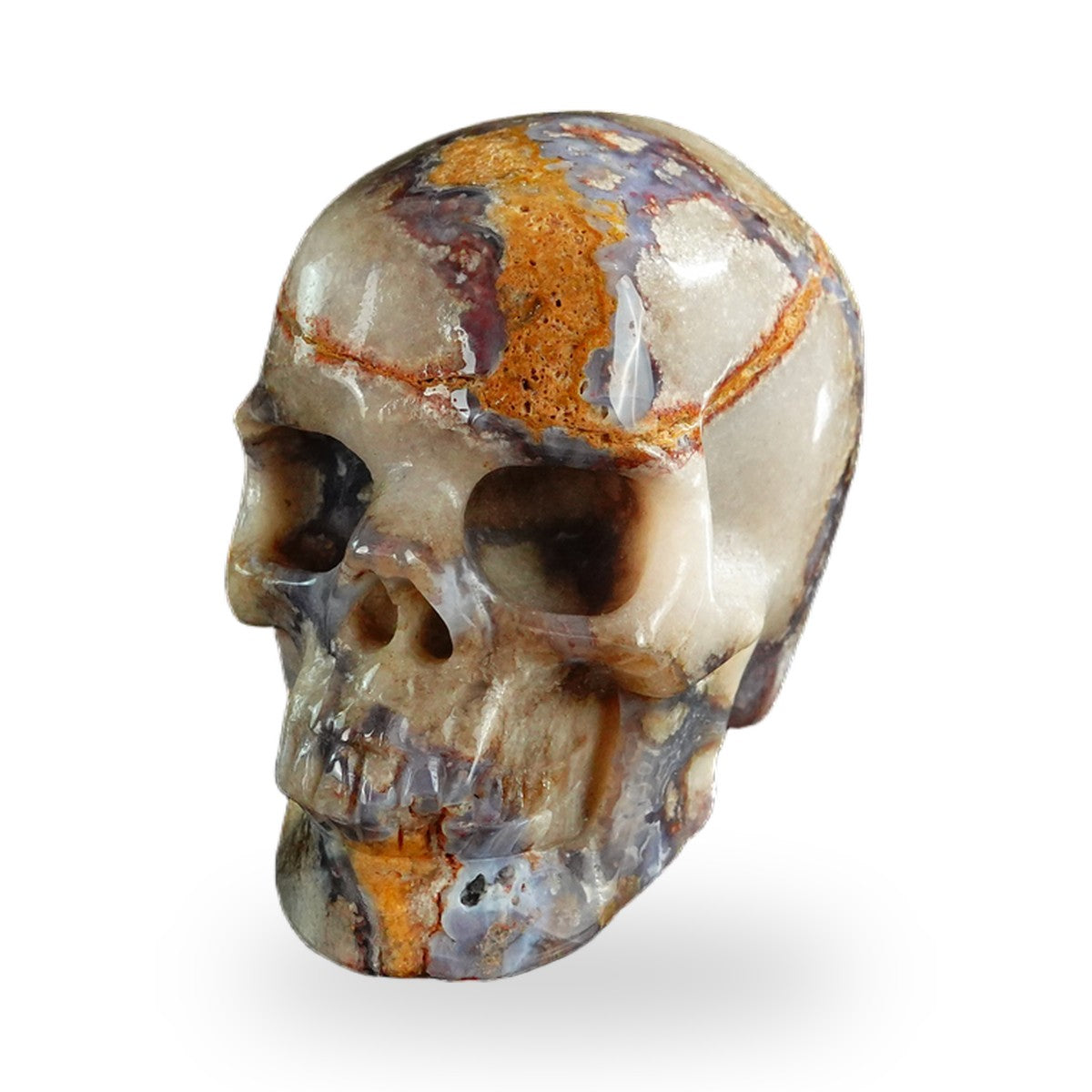 Blue Flower Agate crystal skull 3" SKH30BF15 photo 7