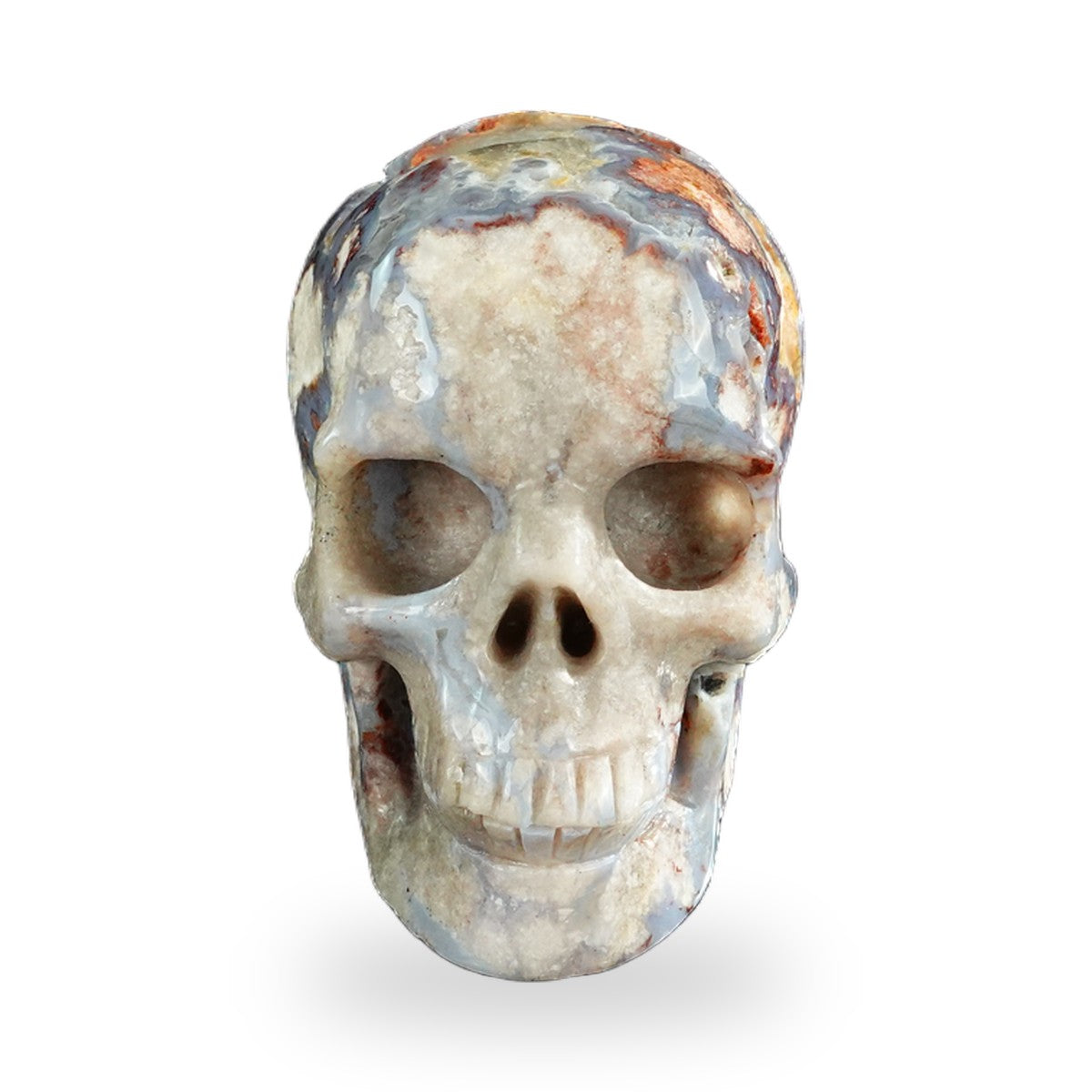 Blue Flower Agate crystal skull 3" SKH30BF16 photo 1