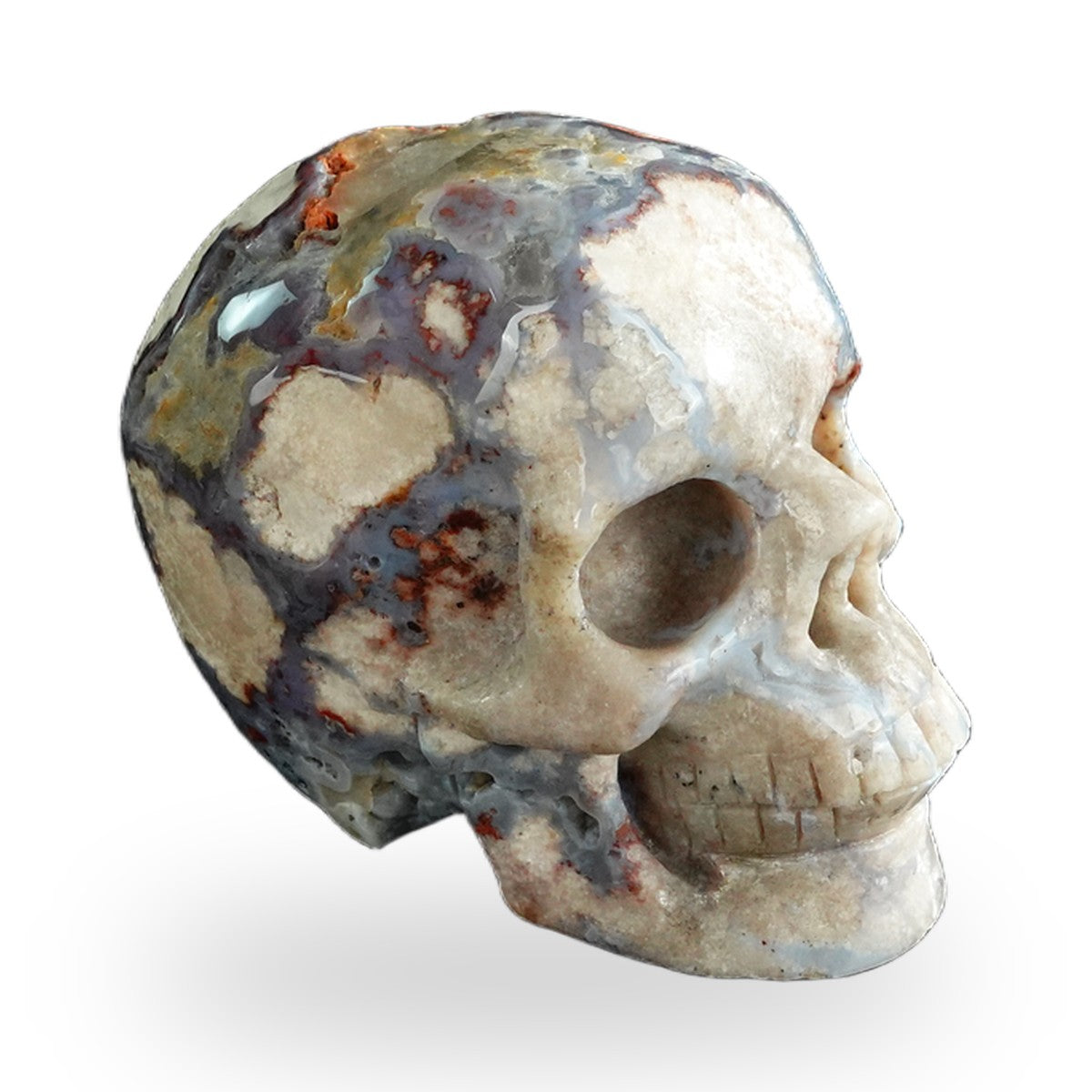 Blue Flower Agate crystal skull 3" SKH30BF16 photo 3