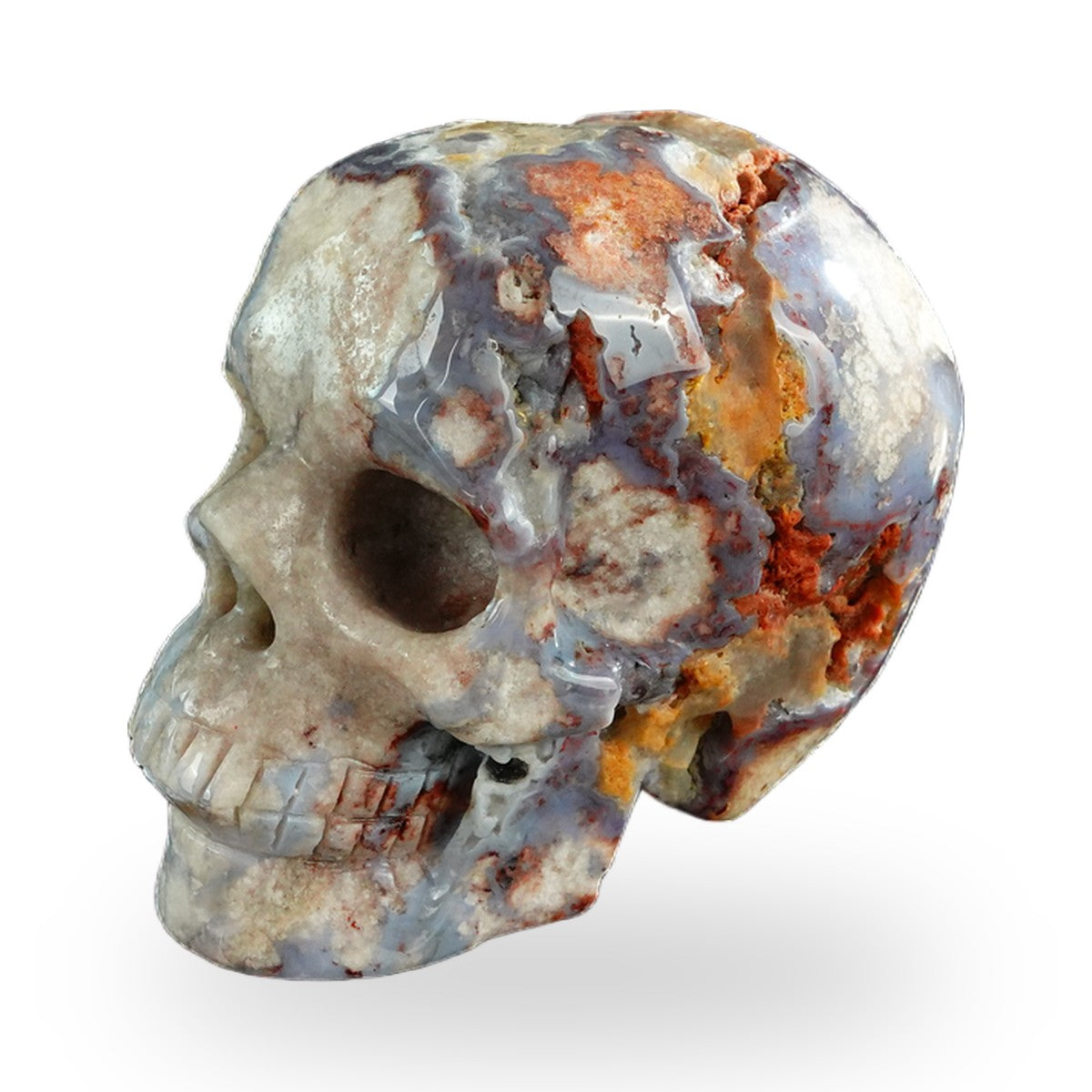 Blue Flower Agate crystal skull 3" SKH30BF16 photo 6
