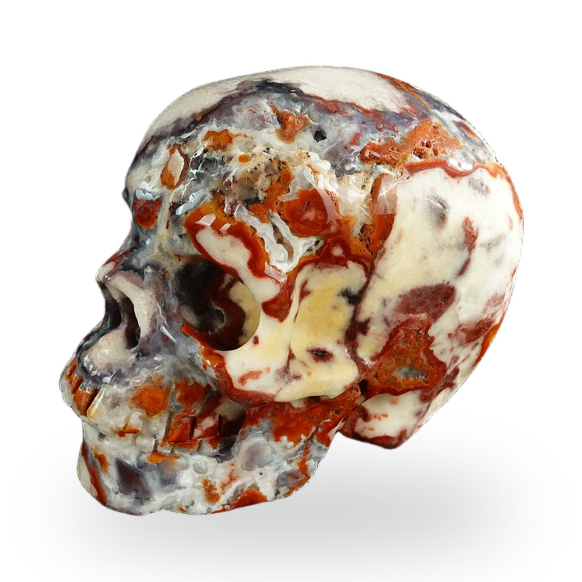 Blue Flower Agate crystal skull 3" SKH30BF18 photo 6