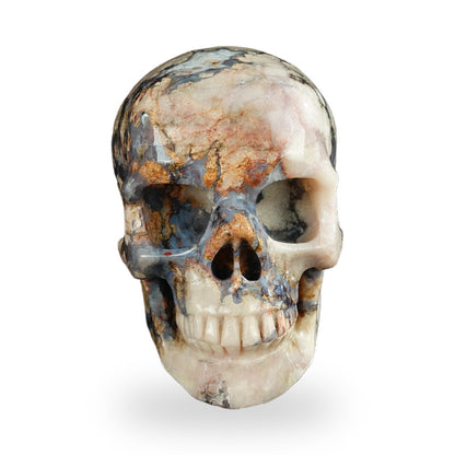 Blue Flower Agate crystal skull 4.5" SKH45BF01 hand carved gemstone