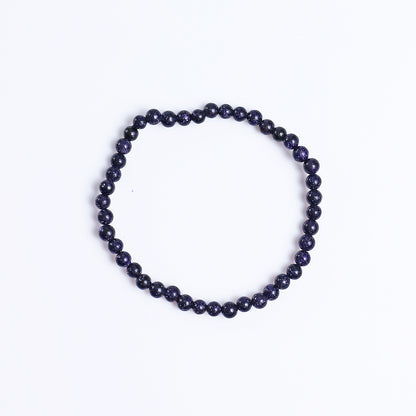 Natural Blue Gold Stone Beads Bracelet,Healing Energy Bracelet,Handcrafted Gift