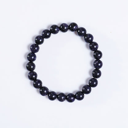 Natural Blue Gold Stone Beads Bracelet,Healing Energy Bracelet,Handcrafted Gift