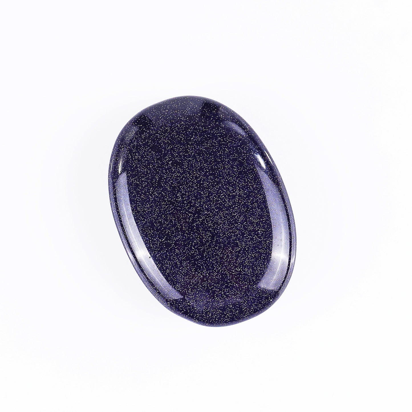 Natural Blue Gold Stone Hand Carved Crystal Polished Palm Stone
