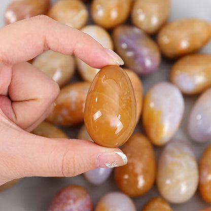 Natural Chalcedony Crystal Polished Yoni Eggs,Kegel Exercise Gift