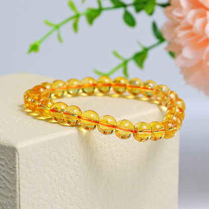 Natural Citrine Beads Bracelet,Healing Energy Bracelet,Handcrafted Gift
