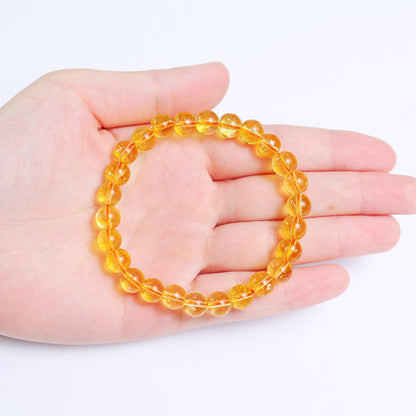 Natural Citrine Beads Bracelet,Healing Energy Bracelet,Handcrafted Gift