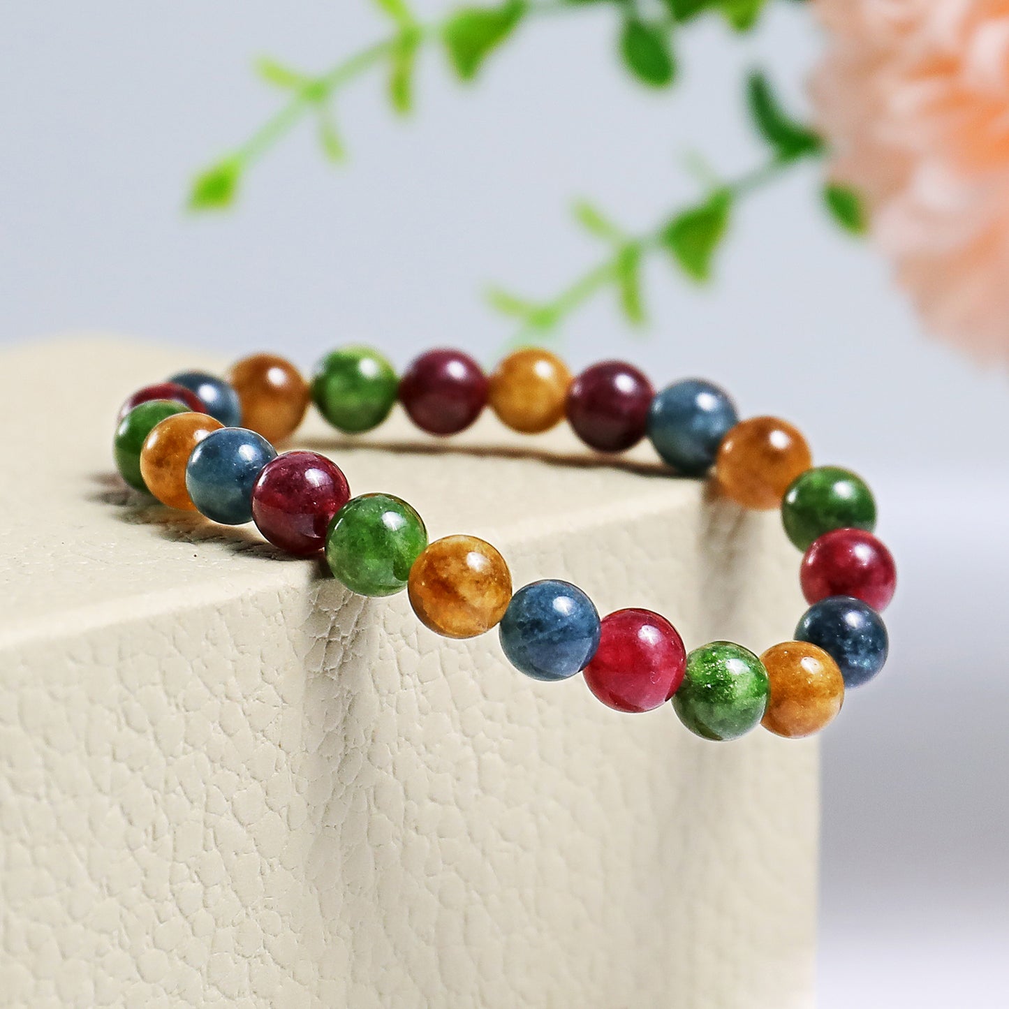 Natural Colorful Jasper Beads Bracelet,Healing Energy Bracelet,Handcrafted Gift