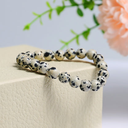 Natural Dot Stone Beads Bracelet,Healing Energy Bracelet,Handcrafted Gift
