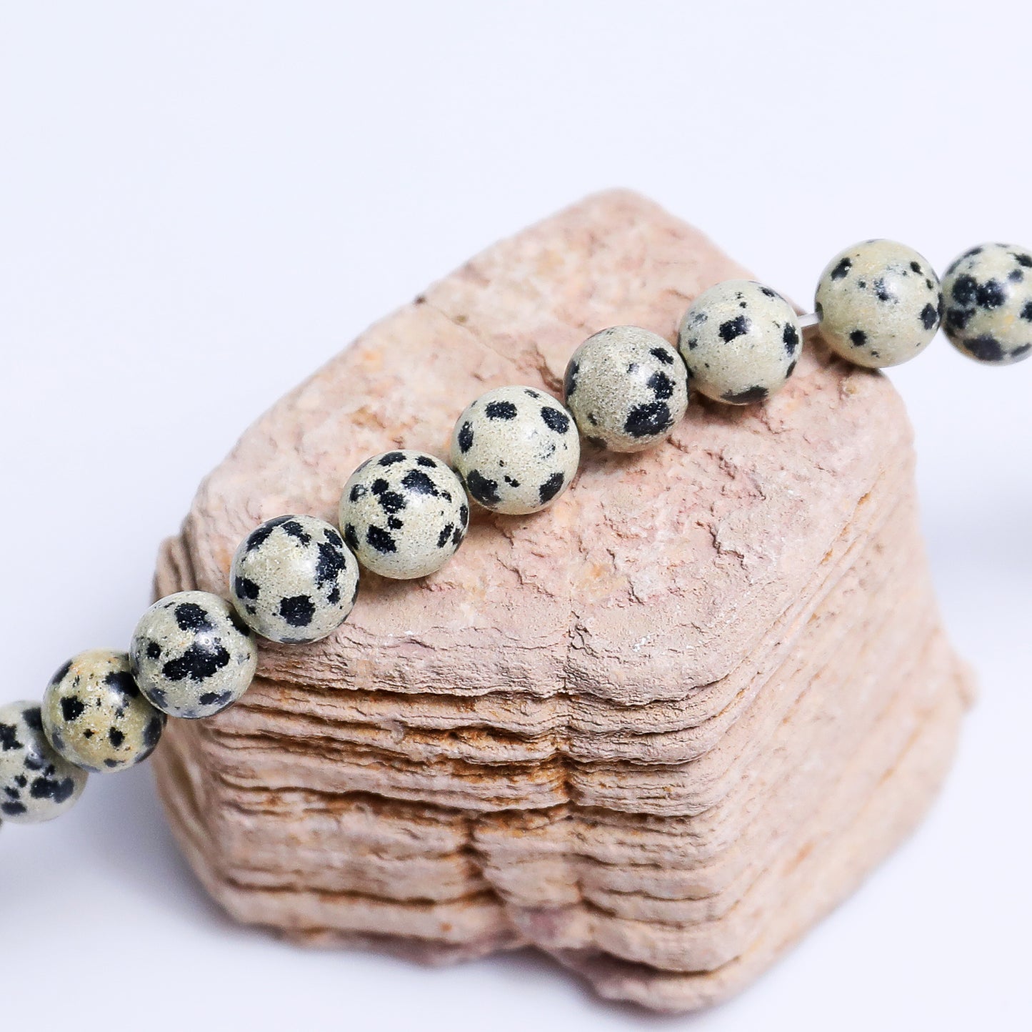 Natural Dot Stone Beads Bracelet,Healing Energy Bracelet,Handcrafted Gift