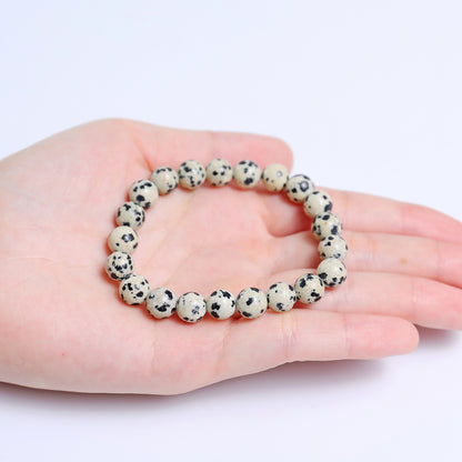 Natural Dot Stone Beads Bracelet,Healing Energy Bracelet,Handcrafted Gift