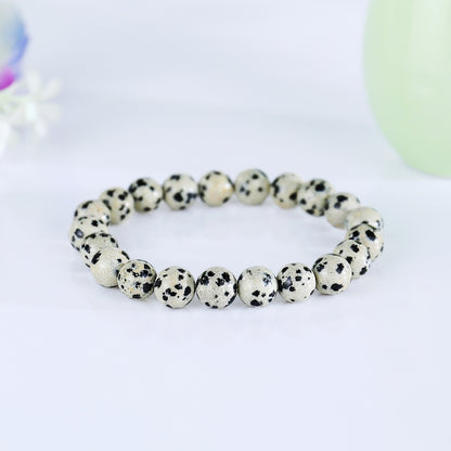 Natural Dot Stone Beads Bracelet,Healing Energy Bracelet,Handcrafted Gift