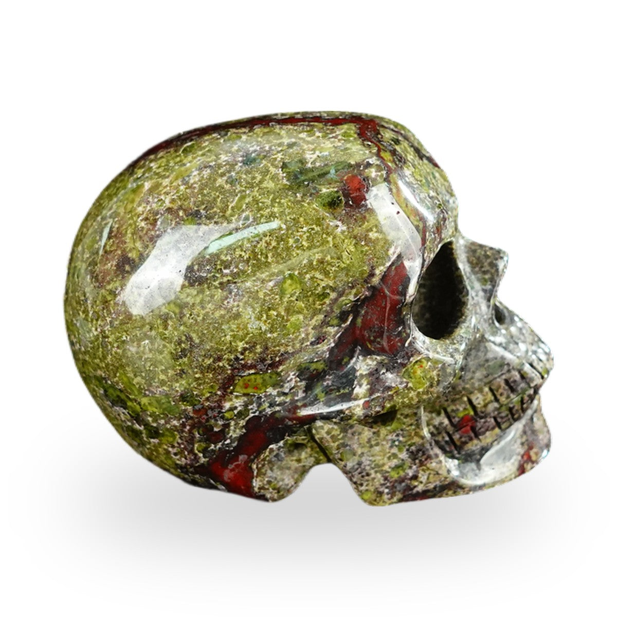 Dragon Blood Jasper crystal skull 2.2" SKH20DB01 view 5