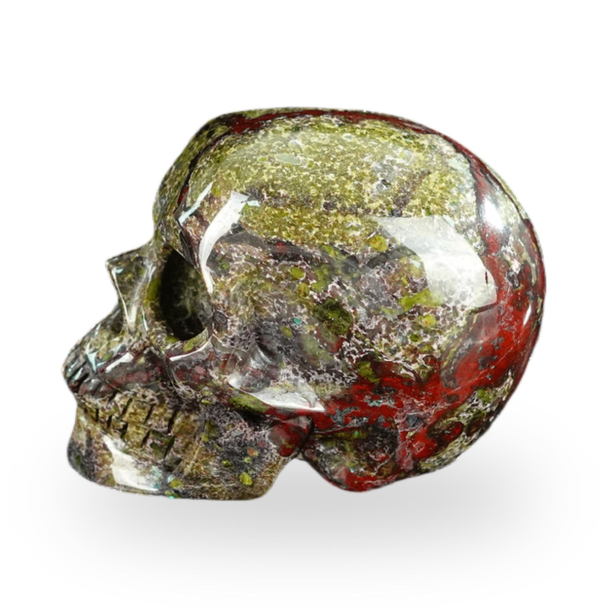 Dragon Blood Jasper crystal skull 2.2" SKH20DB01 view 6