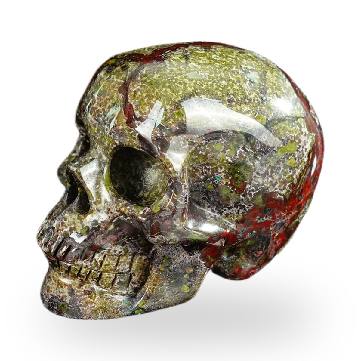 Dragon Blood Jasper crystal skull 2.2" SKH20DB01 view 7