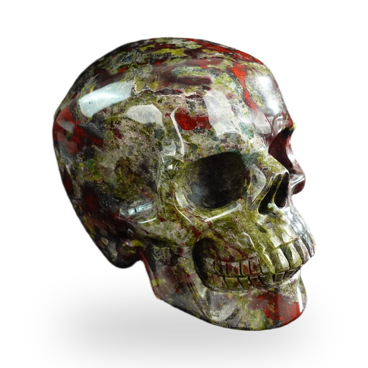 Dragon Blood Jasper crystal skull 3" SKH30DB01 view 3