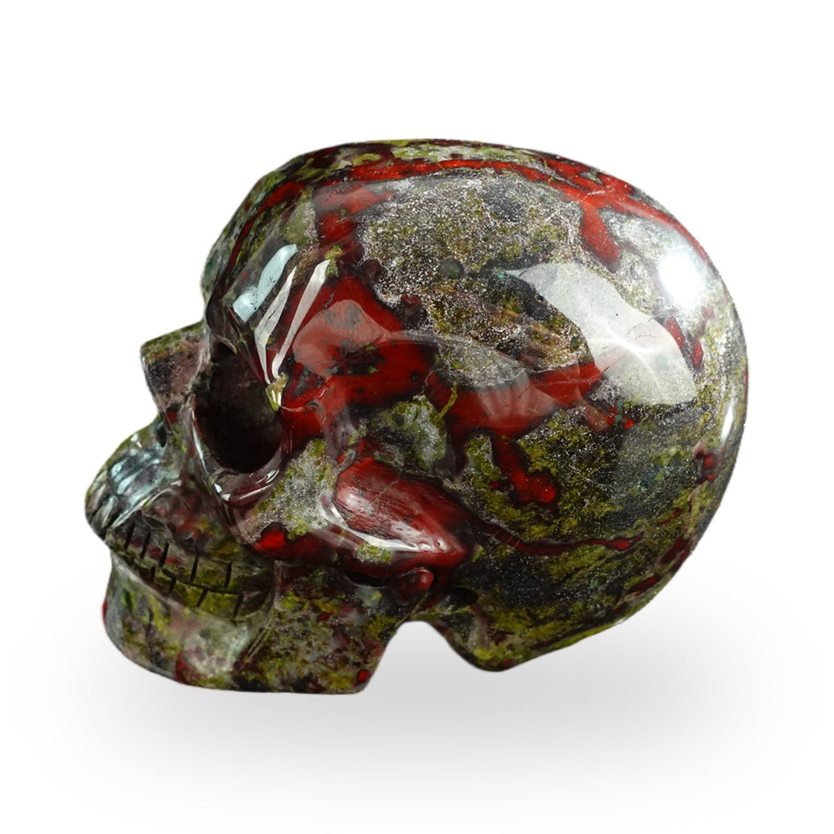 Dragon Blood Jasper crystal skull 3" SKH30DB01 view 6