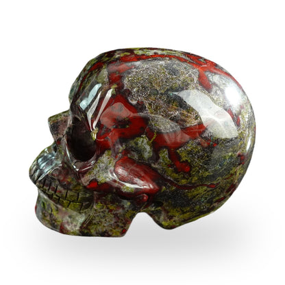 Dragon Blood Jasper crystal skull 3" SKH30DB01 view 6