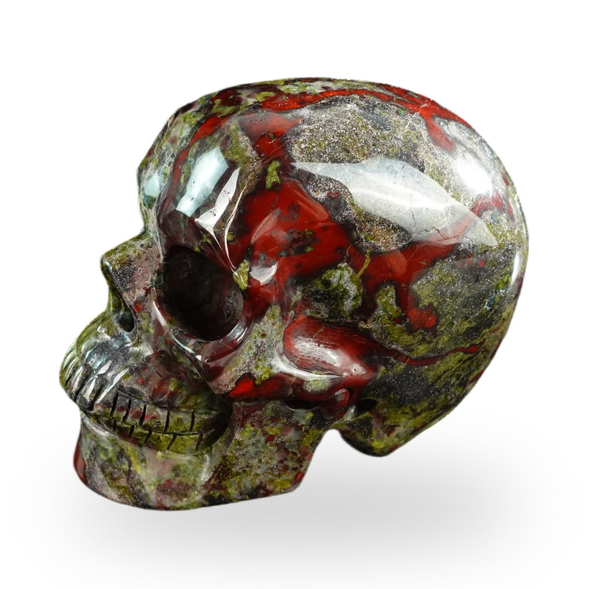 Dragon Blood Jasper crystal skull 3" SKH30DB01 view 7