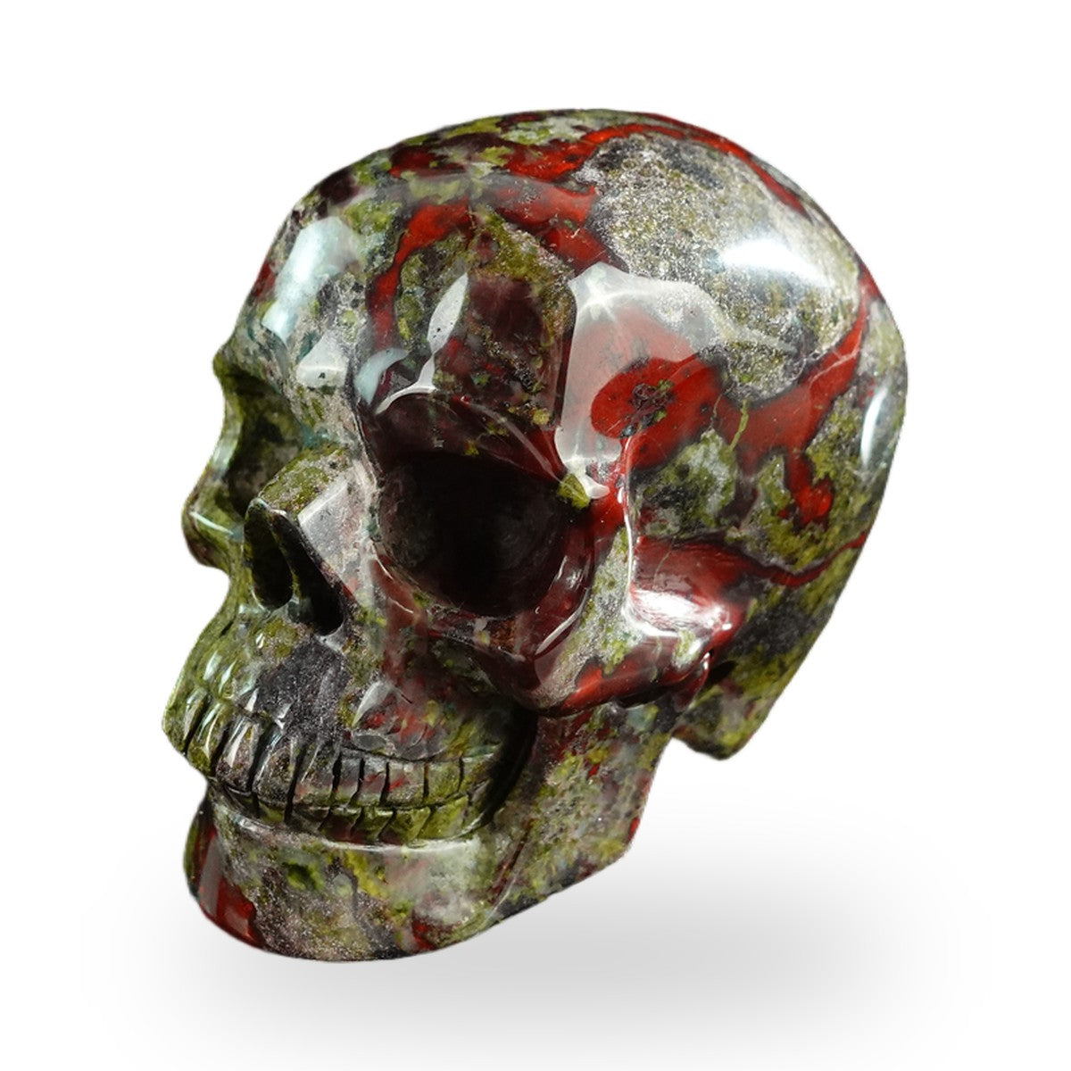 Dragon Blood Jasper crystal skull 3" SKH30DB01 view 8
