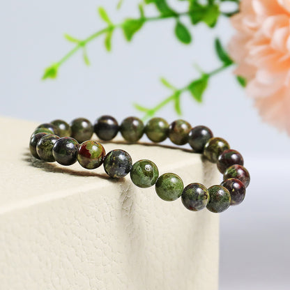 Natural Dragon Blood Jasper Beads Bracelet,Healing Energy Bracelet,Handcrafted Gift