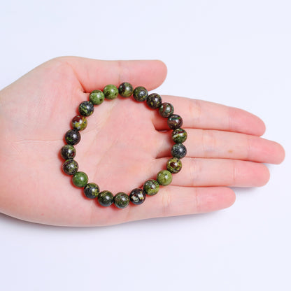 Natural Dragon Blood Jasper Beads Bracelet,Healing Energy Bracelet,Handcrafted Gift
