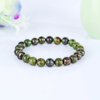 Natural Dragon Blood Jasper Beads Bracelet,Healing Energy Bracelet,Handcrafted Gift