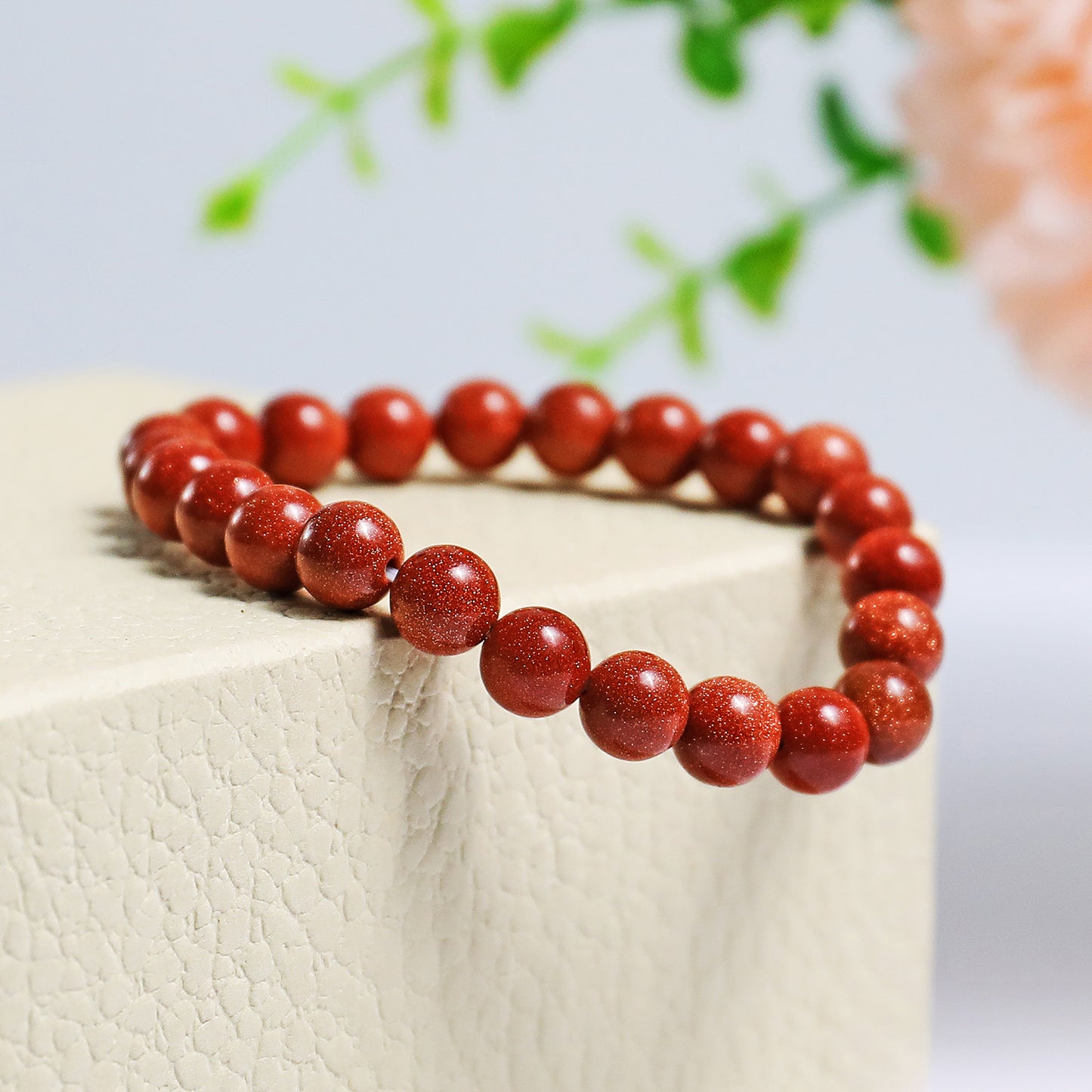 Natural Gold Stone Beads Bracelet,Healing Energy Bracelet,Handcrafted Gift