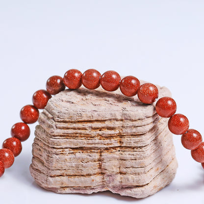 Natural Gold Stone Beads Bracelet,Healing Energy Bracelet,Handcrafted Gift