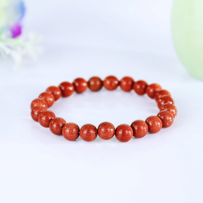 Natural Gold Stone Beads Bracelet,Healing Energy Bracelet,Handcrafted Gift