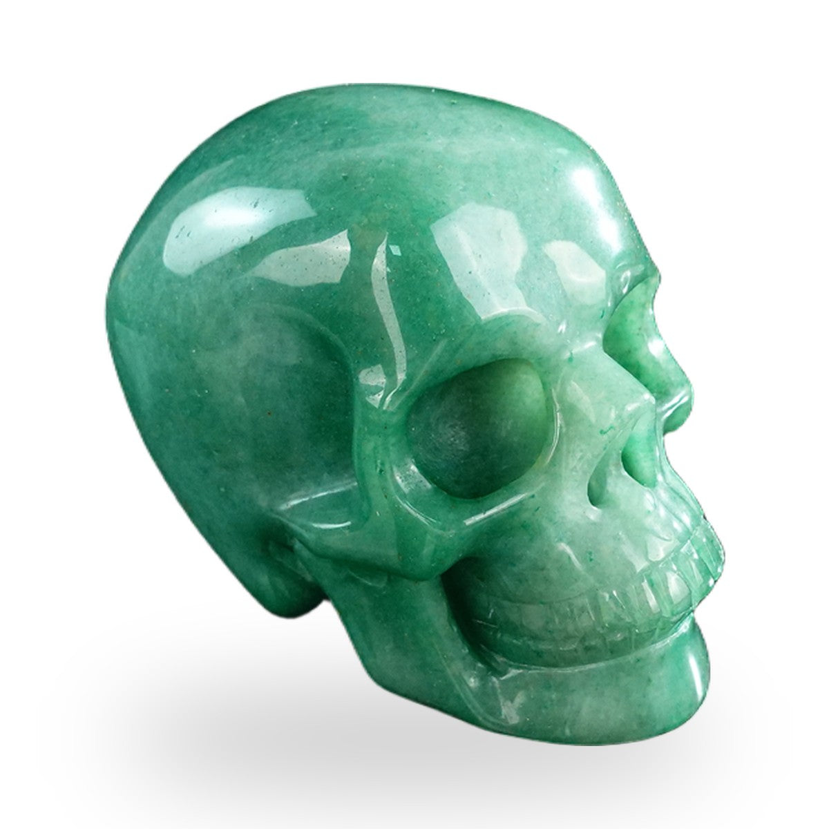 Green Aventurine crystal skull 3" SKH30GA01 view 3